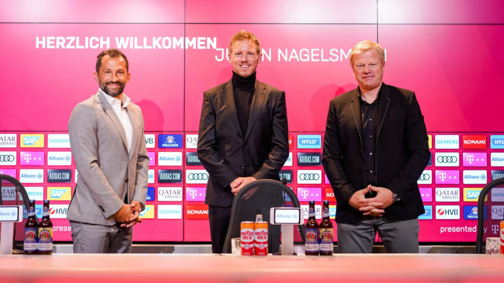 Nagelsmann being presented as the new Bayern Munich coach.